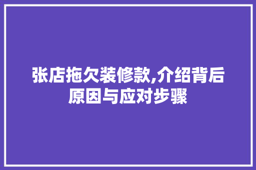 张店拖欠装修款,介绍背后原因与应对步骤 中式风格装饰