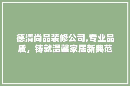 德清尚品装修公司,专业品质，铸就温馨家居新典范 现代风格装饰