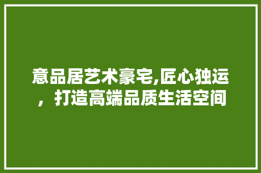 意品居艺术豪宅,匠心独运，打造高端品质生活空间 软装设计