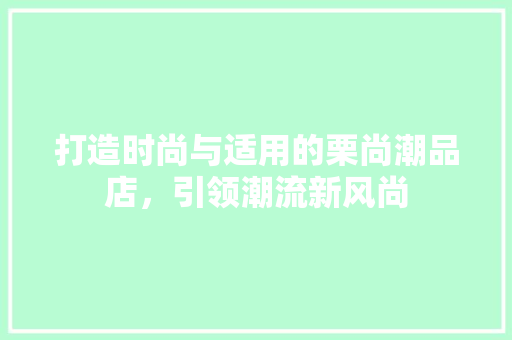 打造时尚与适用的栗尚潮品店，引领潮流新风尚 现代风格装饰