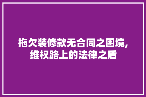 拖欠装修款无合同之困境,维权路上的法律之盾 客厅装修