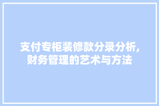 支付专柜装修款分录分析,财务管理的艺术与方法 室内设计
