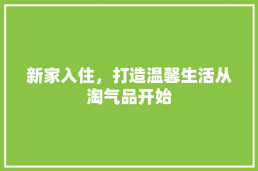 新家入住，打造温馨生活从淘气品开始 软装设计
