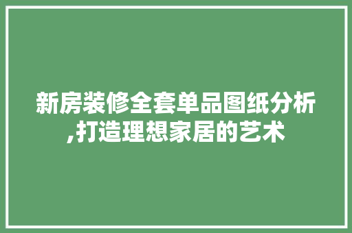 新房装修全套单品图纸分析,打造理想家居的艺术 客厅装修
