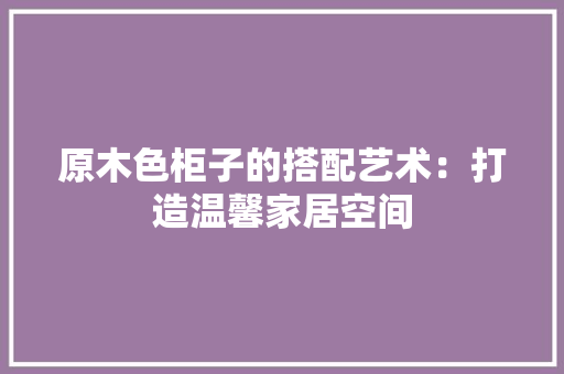 原木色柜子的搭配艺术：打造温馨家居空间