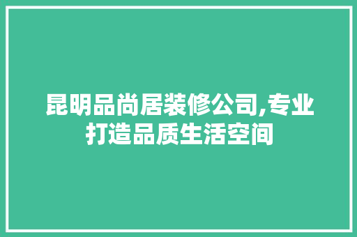 昆明品尚居装修公司,专业打造品质生活空间 现代风格装饰