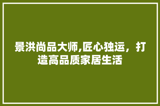 景洪尚品大师,匠心独运，打造高品质家居生活 客厅装修