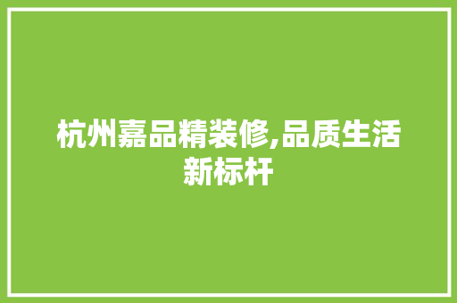 杭州嘉品精装修,品质生活新标杆 客厅装修