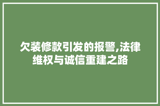 欠装修款引发的报警,法律维权与诚信重建之路 客厅装修