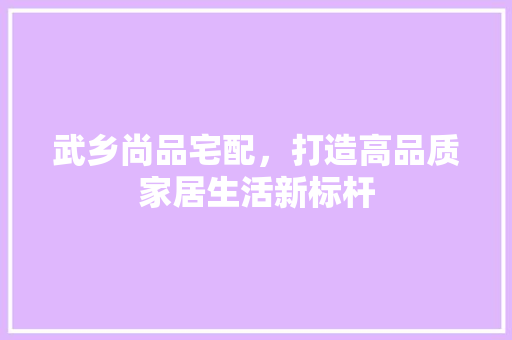 武乡尚品宅配，打造高品质家居生活新标杆 中式风格装饰