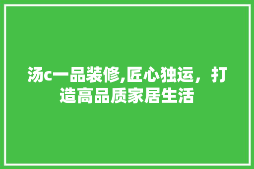 汤c一品装修,匠心独运，打造高品质家居生活 卧室装修