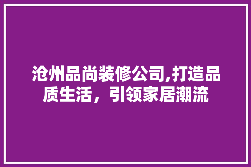 沧州品尚装修公司,打造品质生活，引领家居潮流 客厅装修