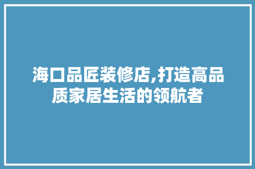 海口品匠装修店,打造高品质家居生活的领航者 客厅装修