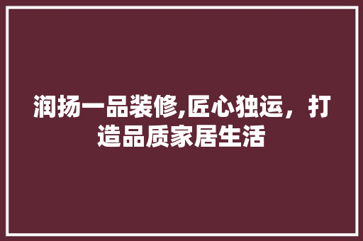 润扬一品装修,匠心独运，打造品质家居生活 客厅装修