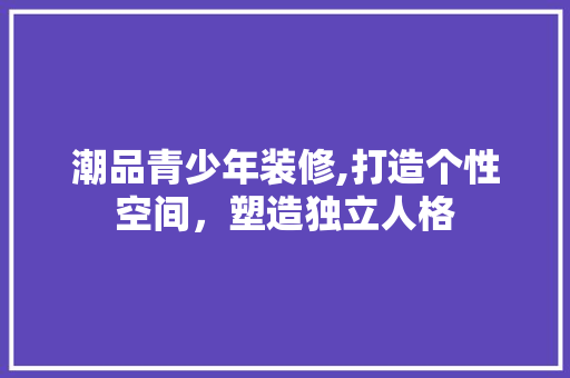 潮品青少年装修,打造个性空间，塑造独立人格