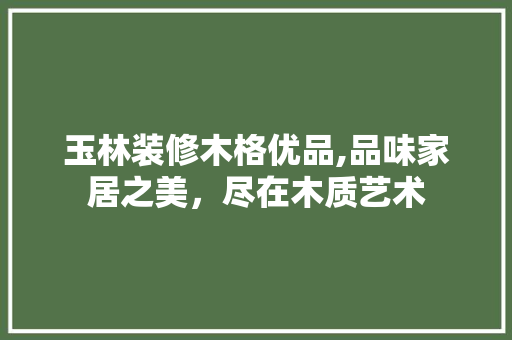 玉林装修木格优品,品味家居之美，尽在木质艺术 地板材料