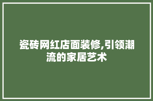瓷砖网红店面装修,引领潮流的家居艺术 软装设计
