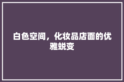 白色空间，化妆品店面的优雅蜕变 家居装修