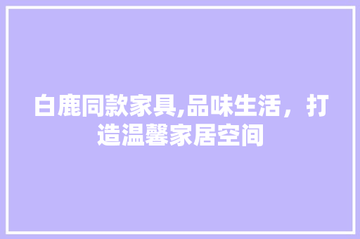 白鹿同款家具,品味生活，打造温馨家居空间 地板材料