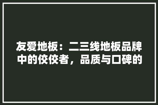 友爱地板：二三线地板品牌中的佼佼者，品质与口碑的完美结合 卧室装修