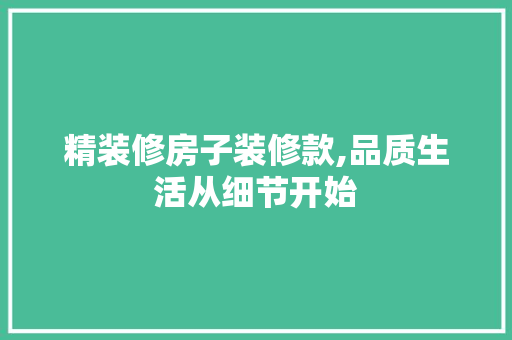 精装修房子装修款,品质生活从细节开始 客厅装修