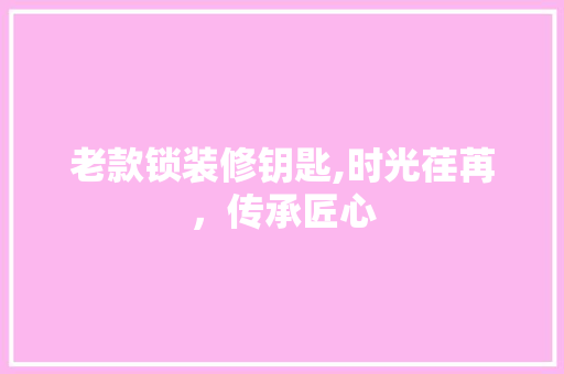 老款锁装修钥匙,时光荏苒，传承匠心 室内设计