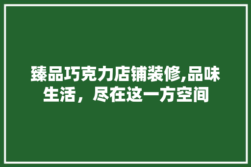 臻品巧克力店铺装修,品味生活，尽在这一方空间 室内设计