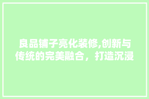 良品铺子亮化装修,创新与传统的完美融合，打造沉浸式购物体验