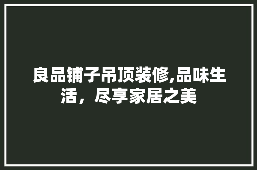 良品铺子吊顶装修,品味生活，尽享家居之美 卧室装修