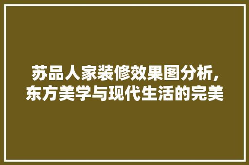 苏品人家装修效果图分析,东方美学与现代生活的完美融合 家居装修