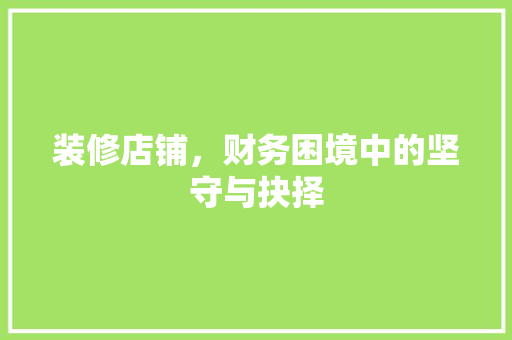 装修店铺，财务困境中的坚守与抉择