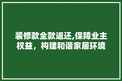 装修款全款返还,保障业主权益，构建和谐家居环境 木雕艺术