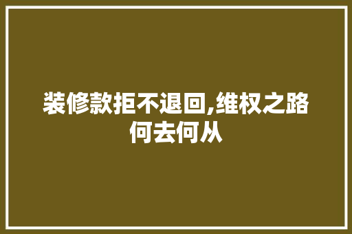 装修款拒不退回,维权之路何去何从 木雕艺术