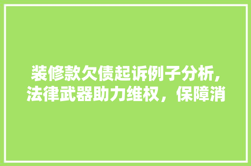 装修款欠债起诉例子分析,法律武器助力维权，保障消费者权益 软装设计