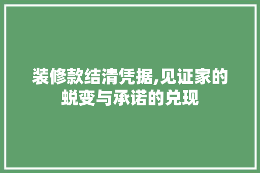装修款结清凭据,见证家的蜕变与承诺的兑现 木雕艺术