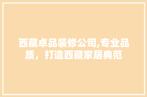 西藏卓品装修公司,专业品质，打造西藏家居典范