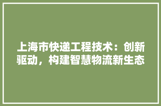 上海市快递工程技术：创新驱动，构建智慧物流新生态 软装设计