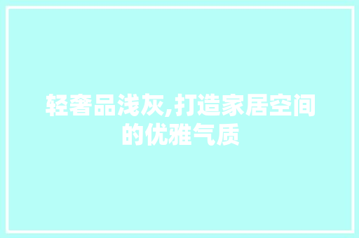 轻奢品浅灰,打造家居空间的优雅气质 客厅装修