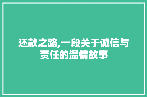 还款之路,一段关于诚信与责任的温情故事
