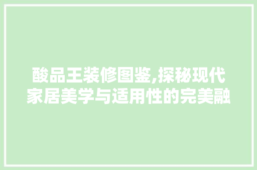 酸品王装修图鉴,探秘现代家居美学与适用性的完美融合 卧室装修
