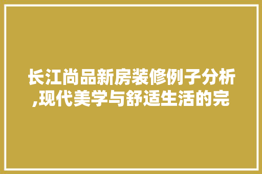长江尚品新房装修例子分析,现代美学与舒适生活的完美融合 家居装修