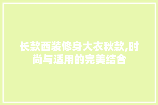 长款西装修身大衣秋款,时尚与适用的完美结合 室内设计