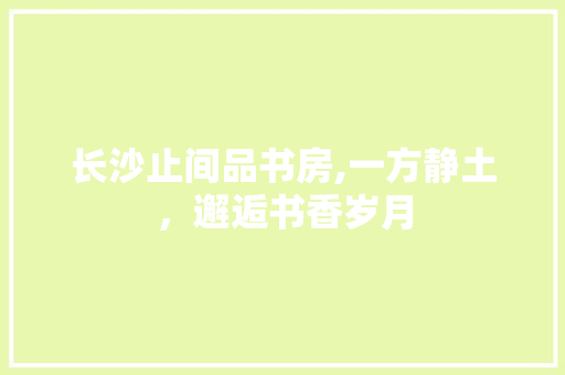 长沙止间品书房,一方静土，邂逅书香岁月 家居装修