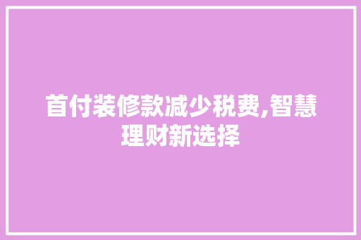 首付装修款减少税费,智慧理财新选择 中式风格装饰