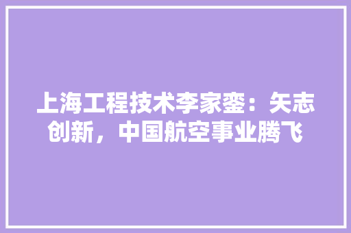 上海工程技术李家銮：矢志创新，中国航空事业腾飞 软装设计