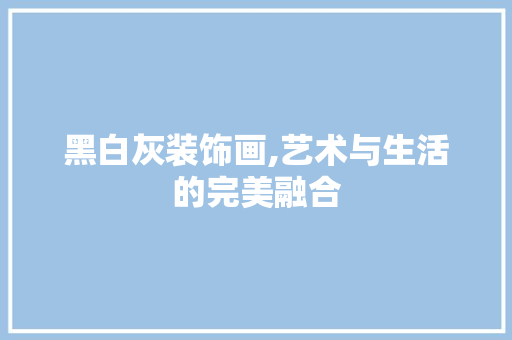黑白灰装饰画,艺术与生活的完美融合