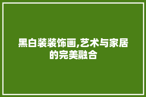 黑白装装饰画,艺术与家居的完美融合 地板材料