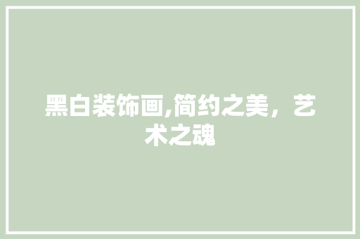 黑白装饰画,简约之美，艺术之魂 家居装修