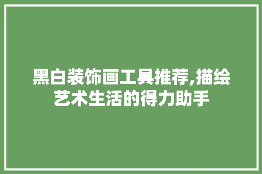 黑白装饰画工具推荐,描绘艺术生活的得力助手 中式风格装饰
