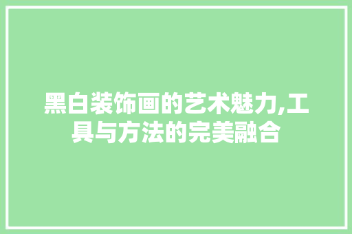黑白装饰画的艺术魅力,工具与方法的完美融合